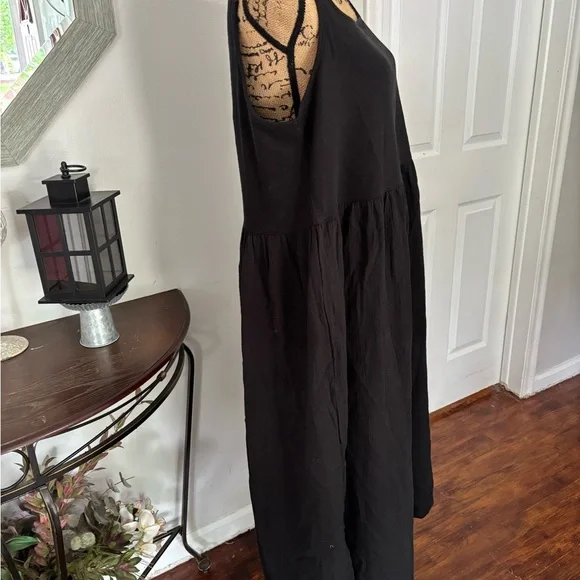 Madewell Black Sleeveless Square Neck Midi Sundress - Picture 5 of 10